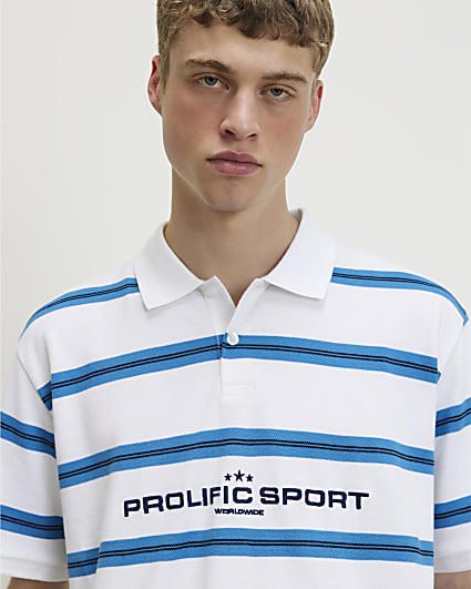 White Regular Fit Prolific Stripe Polo Shirt