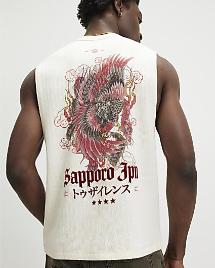 Cream Regular Fit Sapporo Tank Top