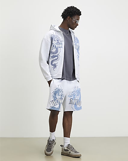 Grey Oversized Fit Hokkaido Washed Shorts