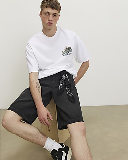 White Oversized Fit Fire House T-Shirt