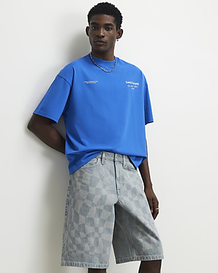 Blue Oversized Fit Sanctuaire T-Shirt