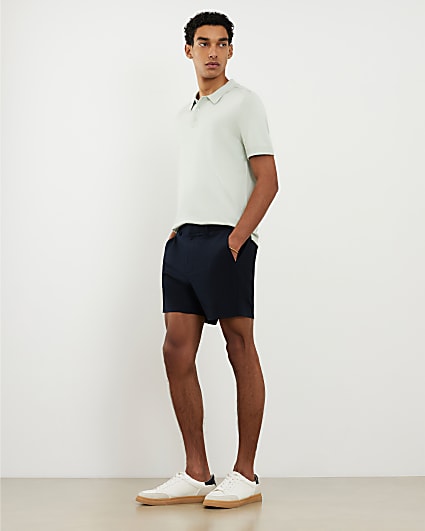 Navy Slim Fit Short Length Chino Shorts
