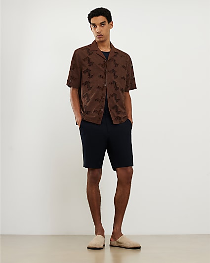 Navy Slim Fit  Chino Shorts