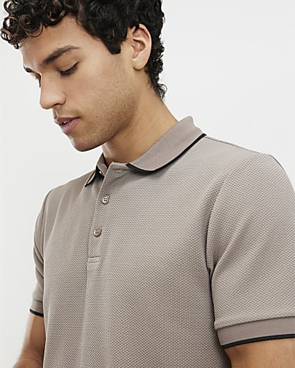 Beige Slim Fit Polo Shirt