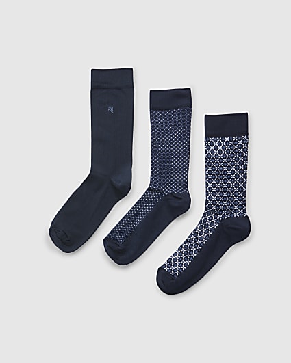 Navy Pack Of 3 Socks
