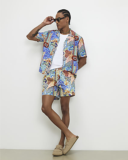 Blue Mosaic Swim Shorts