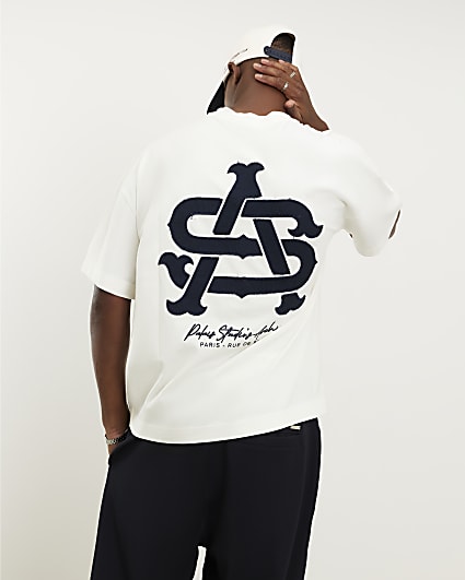 White Oversized Fit AS Applique T-Shirt