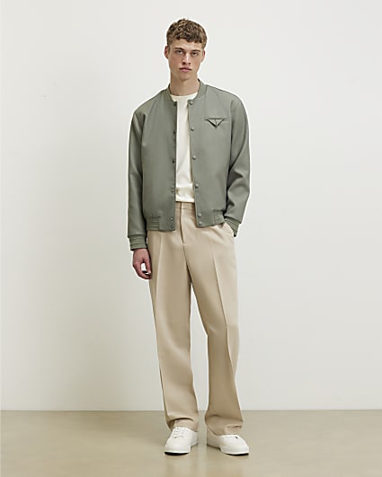 Beige Loose Fit Trousers