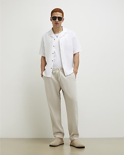 Beige Slim Fit Joggers