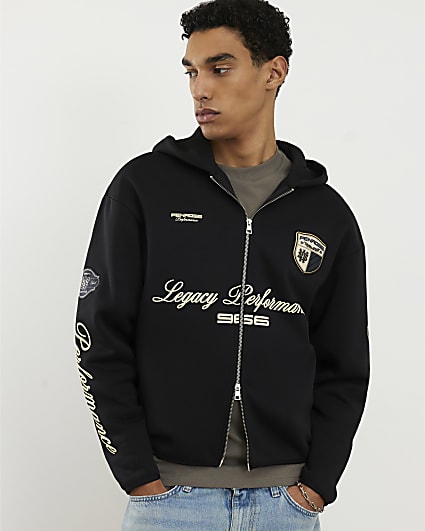 Black Penrose Legacy Zip Through Hoodie
