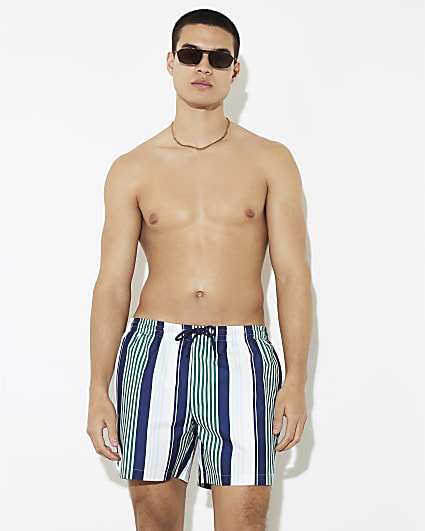 Navy Stripe Swim Shorts