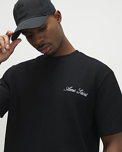 Black Crinkle Bandana Patch T-Shirt