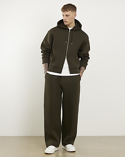 Khaki Wide Leg Premium Joggers