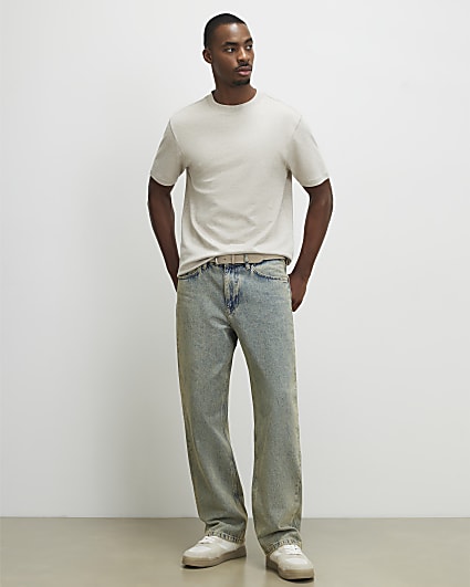 Blue Washed Loose Fit Jeans