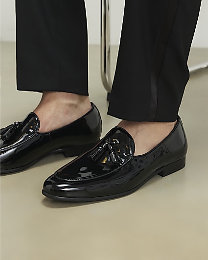 Black Patent Tassel Loafers