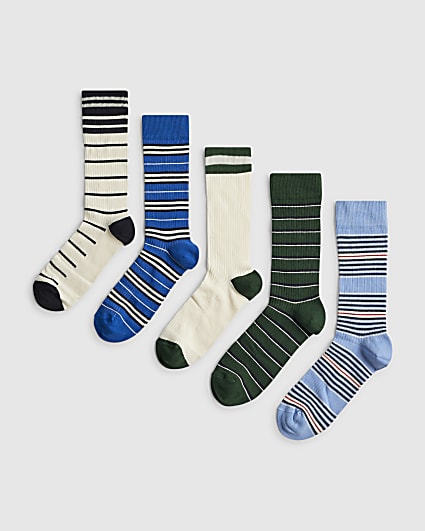 Multi Colour Stripe Pack Of 5 Socks