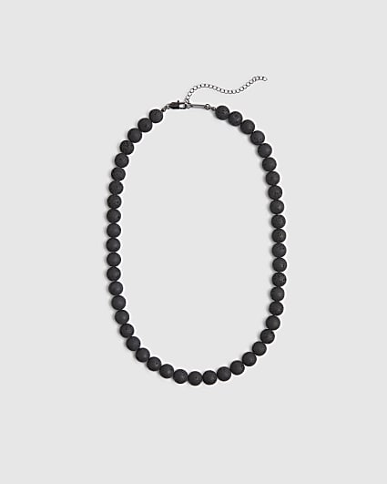Black Lava Bead Necklace