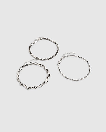 Silver Chain Pack Of 3 Bracelets