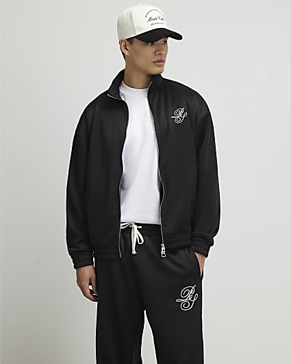 Black Regular Fit RI Script Jacket