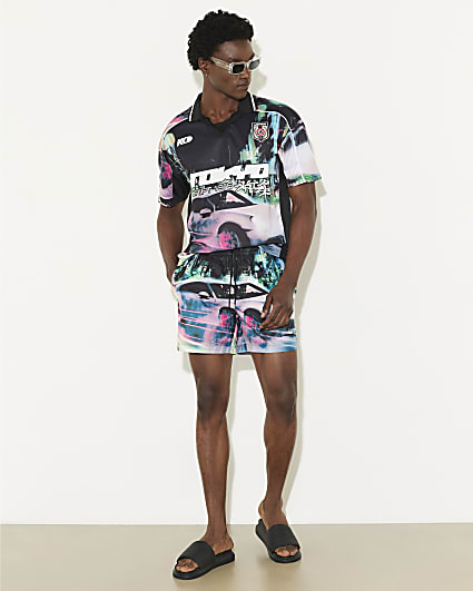 Black Tokyo Nights Swim Shorts