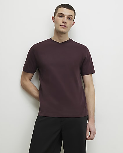 Red Essential Slim Fit V Neck T-Shirt