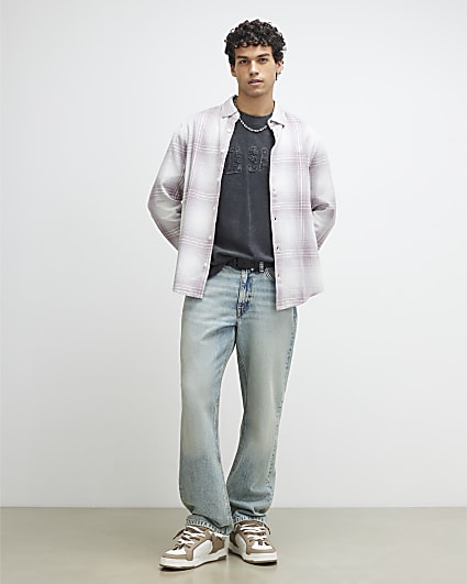 Purple Regular Fit Check Shirt