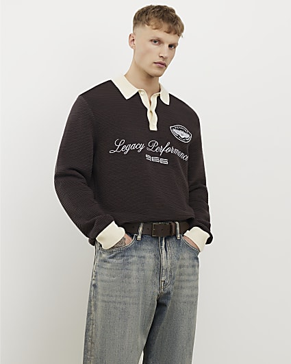 Brown Regular Fit Penrose Ottoman Jumper