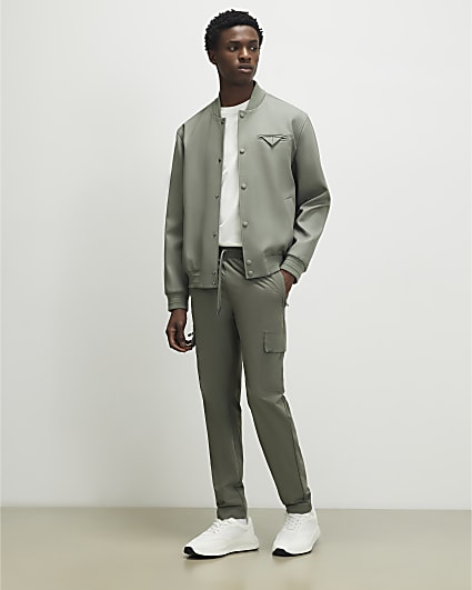 Green Skinny Fit Cargo Trousers