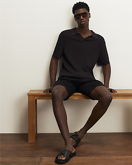 Black Slim Fit Shorts