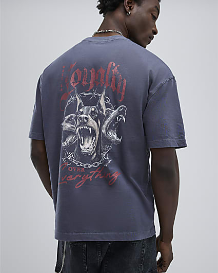 Black Oversized Fit Loyalty Dog T-Shirt