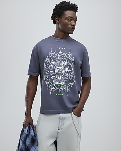 Black Oversized Fit Karma Dog T-Shirt