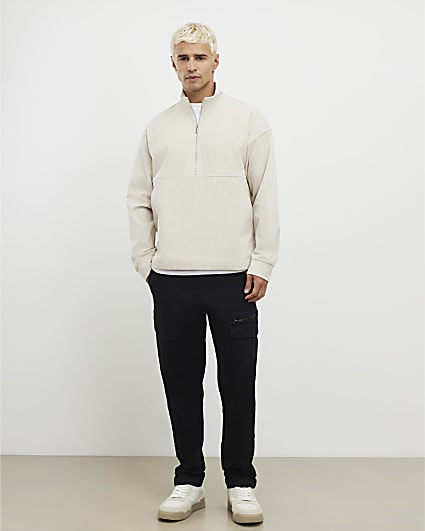 Black Skinny Fit Cargo Trousers