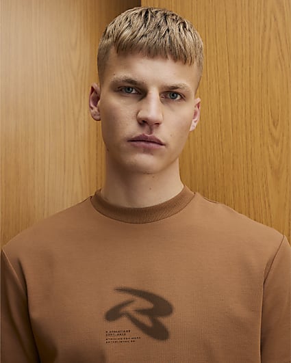 Brown Regular Fit RXR T-Shirt