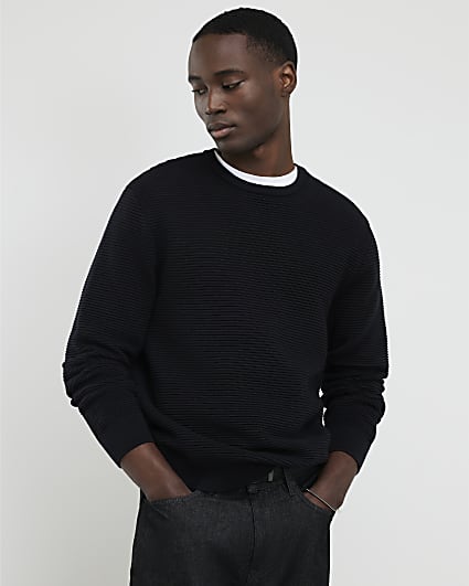Black Slim Fit Knit Jumper