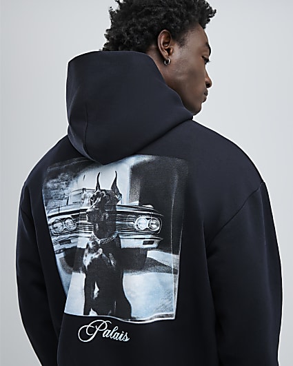 Black Oversized Fit Palais Doberman Hoodie