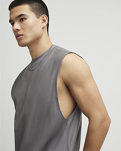 Grey Essential Regular Fit Tank Top