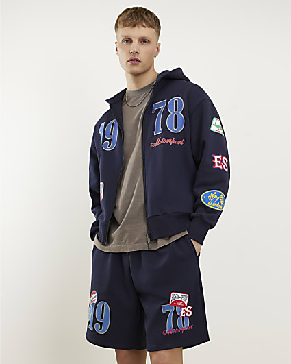 Navy Oversized Fit 1978 Racing Hoodie