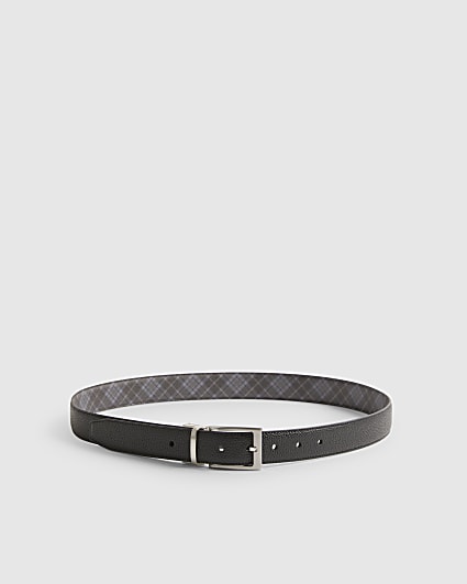 Black Reversible Check Belt