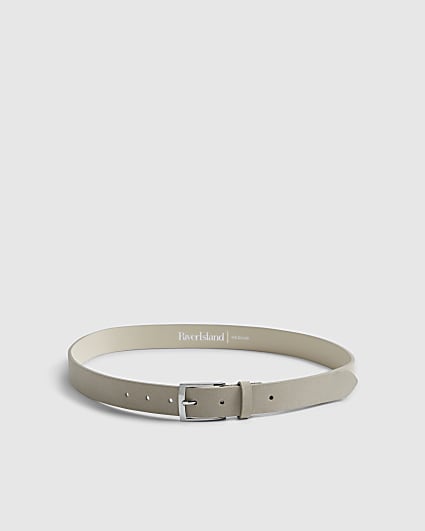 Cream Faux Suede Belt