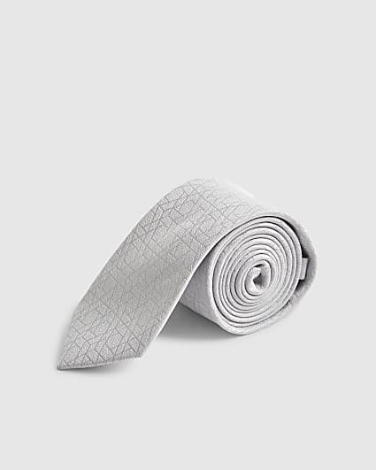 Grey Geometric Tie