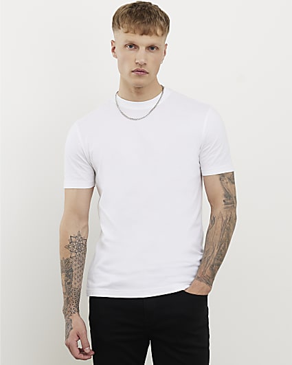 White Slim Fit Pack Of 3 T-Shirts