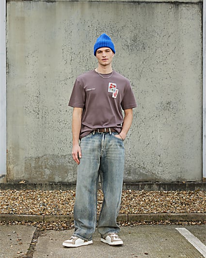 Real Hackney Dave Purple Floral T-shirt