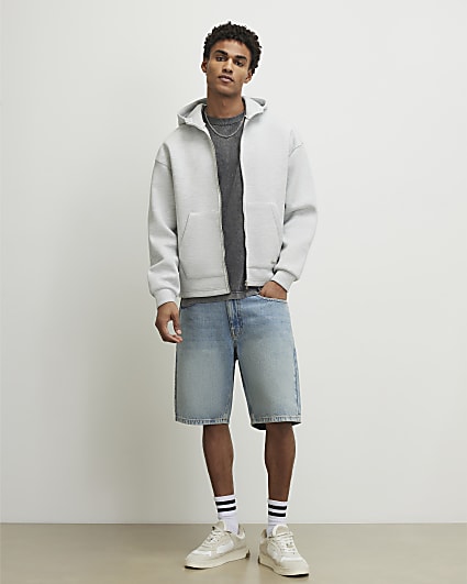 Blue Regular Fit Denim Shorts