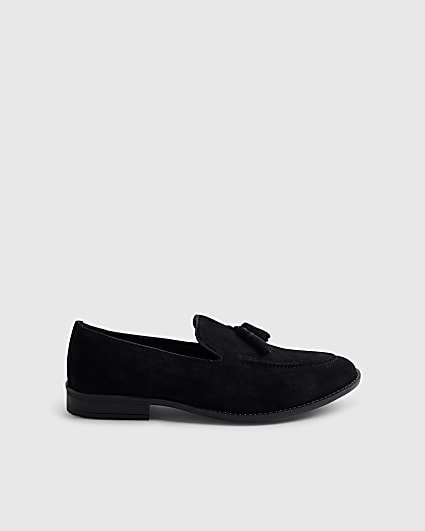 Black Suede Tassel Loafers