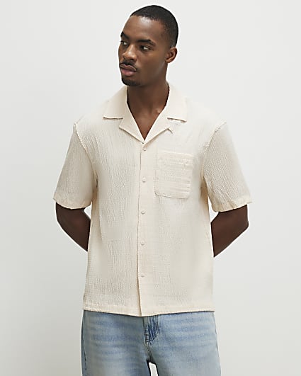 Pink Regular Fit Textured Shirt