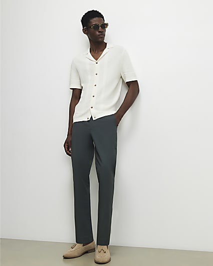 Khaki Slim Fit Stretch Chino Trousers