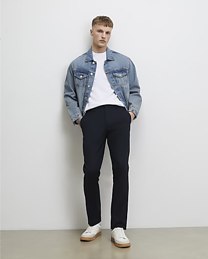 Navy Slim Fit Chino Trousers