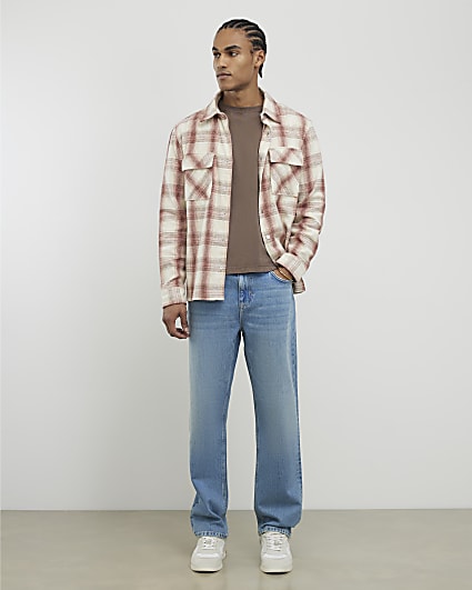 Blue Straight Leg Jeans