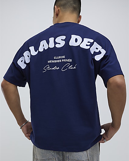 Navy Oversized Fit Palais Dept T-Shirt