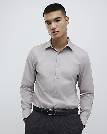 Beige Slim Fit Shirt